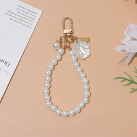 Gantungan Kunci Cangkang Mutiara Lucu, Gelang Manik-Manik, Ornamen Ponsel, Gantungan Tas, Aksesoris Kunci Mobil Kreatif