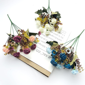 Bouquet de chrysanthèmes artificiels 35 cm, fleurs en soie, décoration de mariage, décoration de la maison, arrangement floral - Product Image 3