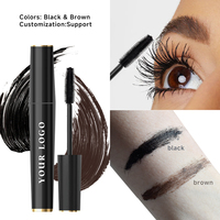 Mascara 4d imperméable à l'eau mascara de maquillage en gros allongeant la fibre mascara d'extension de cils de marque privée