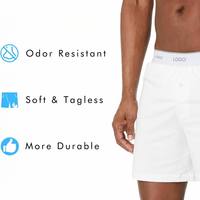 Boxers amples pour hommes grandes tailles en fibre de bambou, avec bande élastique jacquard, respirants, écologiques, antibactériens, à braguette boutonnée