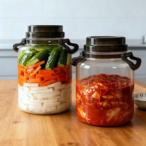 Pickling Jar Food Grade Plastic 5L Above Airtight With Handle For Vegetables And Chili Sauce Storage - Product Image 2