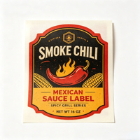 Étiquettes en rouleau découpées sur mesure, autocollantes, en vinyle écologique et imperméable, avec illustration vintage Chili Fire Corn, pour emballage