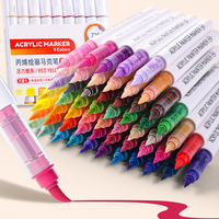 GF 9 pièces/ensemble, marqueur artistique à tête souple, 81 couleurs, couleur chair, marqueur acrylique liquide direct pour l'école et le bureau