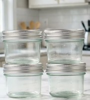 Stoples Kaca Tahan Panas 100ml Dengan Tutup Plastik Kedap Udara untuk Selai Madu Yogurt Oatmeal Penyimpanan Makanan Tahan Lama Transparan