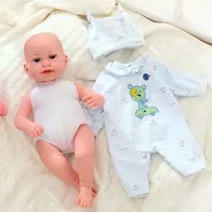 Boneka bayi seperti hidup, mainan edukasi katun vinil silikon realistis dengan aksesori pakaian, bayi baru lahir kembali