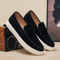 Mocassins décontractés de luxe en cuir pour hommes, style marche en daim personnalisé, chaussures d'été en EVA pour hommes