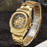 Mode LONGLUX 8057 hommes sport automatique montre mécanique haut 50M étanche saphir acier inoxydable hommes horloge