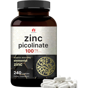 <span class=keywords><strong>Zinc</strong></span> <span class=keywords><strong>Picolinate</strong></span> Haute Puissance 100mg - Forme Biodisponible <span class=keywords><strong>de</strong></span> <span class=keywords><strong>Zinc</strong></span> pour le Soutien Immunitaire et la Santé <span class=keywords><strong>de</strong></span> la Peau, Sans OGM, Capsules Végétaliennes Sans Gluten pour Adultes - Product Image 1