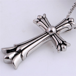 <b>Cross</b> Stainless Steel Pendant 25mm Themed Unisex Gift Jewelry with 60cm <b>Chain</b> - Product Image 3