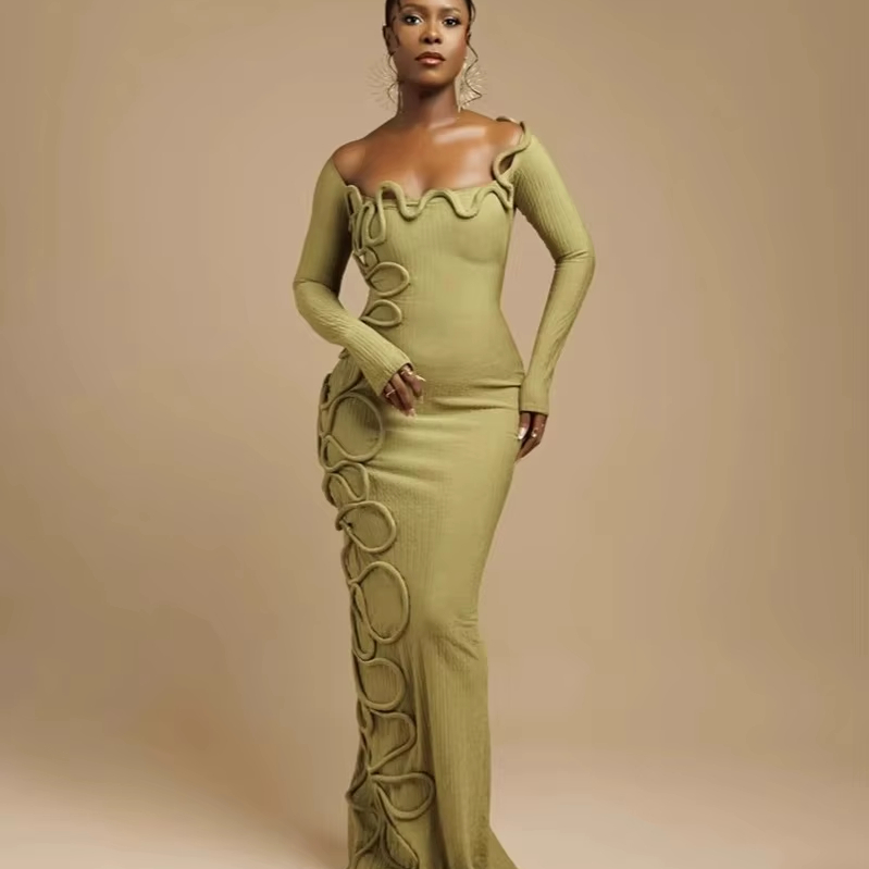 slim fit dress slacks Chiffon Cowl Twisted Rope Strap Lace-up Flared Maxi Dress - Sage Green