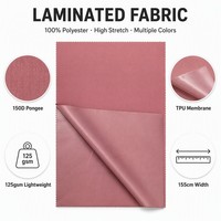 Tela Laminada de TPU 100% Poliéster 150D, 125GSM, Impermeable, Alta Elasticidad, Tipo Pongee, para Chaquetas y Cortavientos de Exterior, 155cm