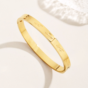 Brazalete de Acero de Titanio Resistente al Deslustre, Chapado en Oro Real, con Corazón y Amor Eterno, <span class=keywords><strong>para</strong></span> Mujer, Pareja, Mejor Amiga, Joyería - Product Image 4