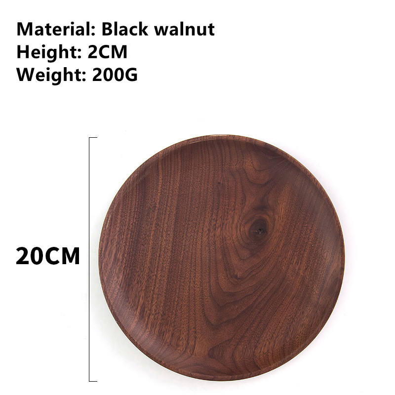 จานกลมวอลนัทสีดำ20*2ซม.