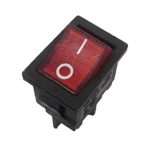 DEWO Factory Price Double Pole Rocker Switch Red Led Red Actuator Rocker Switch 12A ON OFF 4pin Rocker Switch For BEV