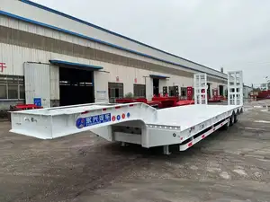 High Quality 3 Axles Excavator Semi Trailer For Transporting 60tons Excavator Lowbed Trailer 3 Axle Lowbed Semitrailerrailer