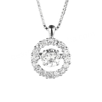 Collier en argent sterling 925 avec pendentif cœur mignon 'Love Woman Dancing' serti de zircons, design pour amoureux, cadeau DR03241275P