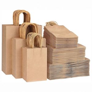 Paper Bags with Handles Assorted Sizes <b>Gift</b> Bulk Kraft Bags for <b>Small</b> Business Shopping Retail Party Merchandise Paper Bags - Product Image 1