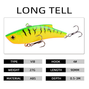 Pêche <span class=keywords><strong>en</strong></span> eau salée Pesca Isca appâts durs artificiels Wobblers 90mm 27g naufrage Vib <span class=keywords><strong>leurre</strong></span> de pêche métal Vibration <span class=keywords><strong>leurre</strong></span> <span class=keywords><strong>pour</strong></span> brochet bar - Product Image 2