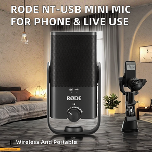 Mini Cardioid/Omni-directional Digital Condenser <b>Microphone</b>-Portable <b>Wireless</b> for Mobile Phone Live Streaming Online - Product Image 2