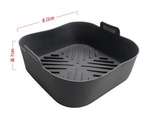 Freidora de aire de <span class=keywords><strong>silicona</strong></span> de 21CM, bandeja para barbacoa, placa de almohadilla para barbacoa, horno Airfryer, molde para hornear, olla, comida segura, freidora de aire cuadrada reutilizable - Product Image 6