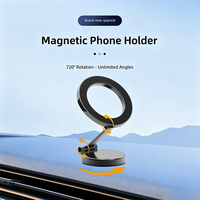 Flexible 360 °   Support de téléphone magnétique rotatif, design pliable, support de téléphone magnétique pour voiture