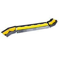 Rampes de sécurité routière à 2 canaux pour événements, coudes en PVC, revêtement en caoutchouc, matériau de base, ralentisseur de vitesse, protection de câbles, courbe jaune + noir