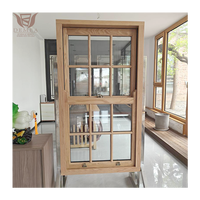 Fenêtre coulissante verticale en bois massif de style américain classique, certifiée IGCC, isolation thermique, réduction du bruit, anti-UV, cuisine, salle de bain