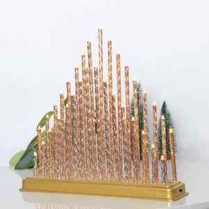 ไฟคริสต์มาสแบบ LED รูปทรงสะพาน 33 หลอด แสงวอร์มไวท์ วัสดุอะลูมิเนียมสีทอง สำหรับตกแต่งบ้าน สินค้าขายดี - Product Image 1