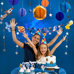 Decorazioni a Soffitto per Feste di Compleanno a Tema Spaziale per Bambini: Sistema Solare, Galassia, Pianeti, Nasa, Razzo 3D - Product Image 4