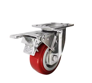 4/5/6/8 Zoll Heavy Duty Red Swivel Caster 150mm Pu Polyurethan Rollen räder Für Trolley CasterK Hands tapler - Product Image 1