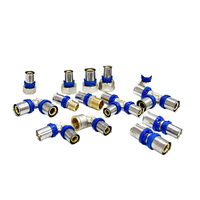 Accouplement coudé en T de tuyau PEX en laiton multicouche haute pression 16mm accessoire zingué avec traitement de Surface de plomberie de presse