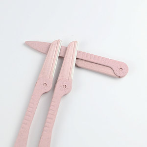Tondeuse à sourcils pliable portable <span class=keywords><strong>pour</strong></span> femmes biodégradable en paille de blé, <span class=keywords><strong>rasoir</strong></span> facial <span class=keywords><strong>pour</strong></span> dermaplaning avec micro-garde - Product Image 2