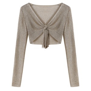 Amzn AE fb eb tiktok <span class=keywords><strong>Shein</strong></span> Personnalisé Dames Tricoté Pull Gilet Sexy Ombilical Manches Longues Gilet Débardeurs - Product Image 2