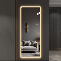 Miroir mural rectangulaire Wosen à LED intégrale avec capteur tactile, lumière réglable, pour salle de bain, coiffeuse, dressing, personnalisable