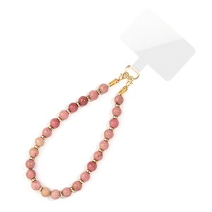Chaîne de téléphone portable en calcédoine 8 mm de forme irrégulière, style européen-américain, pierre semi-précieuse naturelle, cadeau de vacances unisexe - Product Image 3