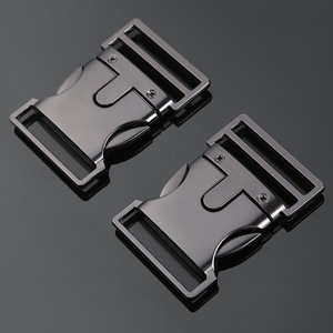 หัวเข็มขัดโลหะแบบสองง่าม 40 มม. สีกันเมทัล สำหรับกระเป๋า เข็มขัด เป้สะพายหลัง ตัวล็อคสายรัดแบบปรับได้ DZQ350 - Product Image 2