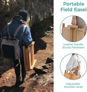 Secolorart Art Factory Vente directe en bois de hêtre Français Boîte <span class=keywords><strong>Chevalet</strong></span> Peinture Italien <span class=keywords><strong>Chevalet</strong></span> Avec <span class=keywords><strong>Palette</strong></span> de Tiroir et Roue - Product Image 4