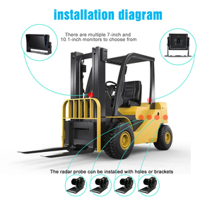 Gabelstapler-Sicherheitskamerasystem mit 7-Zoll-Monitor und <span class=keywords><strong>4</strong></span>-Sonden-Rückfahrradar-Sensor HD-Rückfahrkamera für Industriegabelstapler - Product Image 3