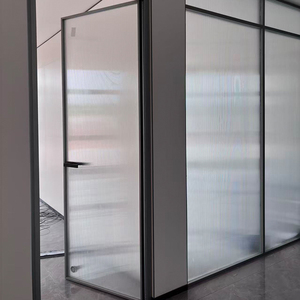 Porte intérieure battante HDSAFE <span class=keywords><strong>pour</strong></span> bureau, salle de bain, toilettes, simple ou double vitrage, avec serrure, <span class=keywords><strong>cadre</strong></span> fin en aluminium, <span class=keywords><strong>pour</strong></span> hôtel, villa - Product Image 1