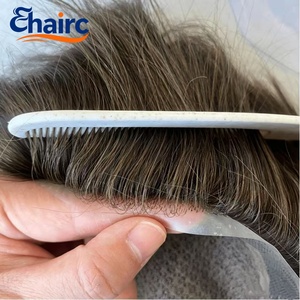 Système capillaire hybride pour hommes, double couche, avec contour en PU, fixation facile, aspect naturel, pour hommes souffrant de perte de <span class=keywords><strong>cheveux</strong></span> - Product Image 2