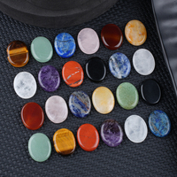 22x28mm Personalizar Carta Grabada Natural Curación Cristal Pulido Oval Palma Piedra Preocupación Piedra Reiki Suministro Yoga Meditación Regalo