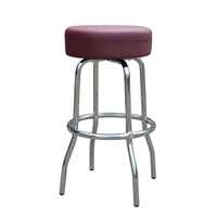 Tabouret de bar moderne robuste chromé avec siège pivotant à 360 degrés pour bar à domicile et atelier