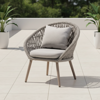 Chaise de salle à manger tissée pour patio extérieur empilable avec tissage en corde