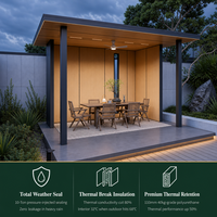 Yeyon OEM – Véranda en aluminium avec fenêtres fixes, ventilateur de plafond LED, terrasse extérieure, serre en verre