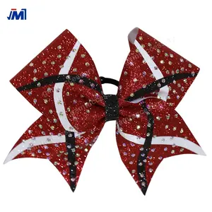 Commercio all'ingrosso splendido OEM cheer archi dei <span class=keywords><strong>capelli</strong></span> striscia di strass design per cheerleading uniforme - Product Image 1