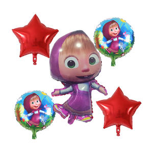 Nuovo arrivo <span class=keywords><strong>Masha</strong></span> Bear Cartoon Film di compleanno in alluminio con palloncino di elio animale per bambini festa di compleanno decorazione palloncino - Product Image 2