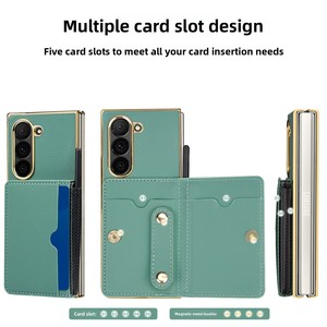 เหมาะสำหรับโทรศัพท์พับได้ซีรีส์ Z Fold รวมถึง Fold 6: ที่ใส่ปากกา, ช่องใส่บัตร, ขาตั้ง, กรอบเคลือบไฟฟ้า และ - Product Image 2