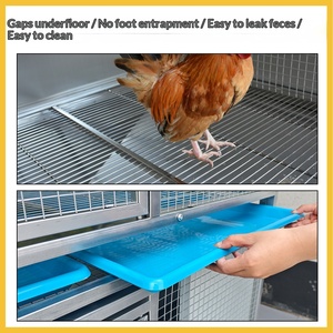 โรงเรือนเลี้ยงไก่โลหะขนาดใหญ่กลางแจ้ง พร้อมล้อเลื่อน ถาดขับถ่ายมูลไก่แบบถอดได้ง่าย เหมาะสำหรับฟาร์มหรือบ้านในสวนหลังบ้าน - Product Image 4
