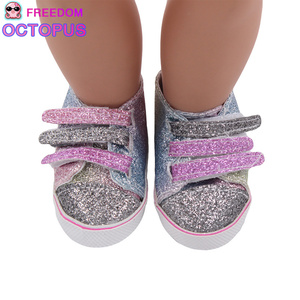 Offre Spéciale bébé poupée violet paillettes autocollant poupées chaussures <span class=keywords><strong>pour</strong></span> poupées américaines de <span class=keywords><strong>18</strong></span> pouces - Product Image 5