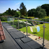 Rampe en verre à hauteur réglable avec balustrade en acier inoxydable pour la sécurité du pont et du bord de la piscine